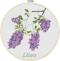 Awesocrafts Cross Stitch Kits Lilac Flowers 11CT Stamped Patterns Easy Cross by Awesocrafts
