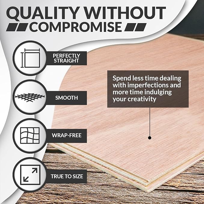 Mahogany Plywood Sheets for Crafts 1/8 inch, 3mm Plywood Sheet for Laser - Image 2