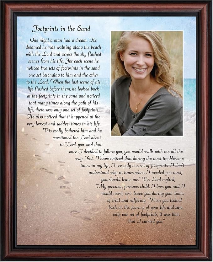 Footprints in the Sand Inspirational Wall Art, Beach Decor, Christian Gifts by CROSSROADSHOMEDECOR