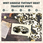 Tintnut Beige Cowhide Heat Transfer Vinyl Roll, easy cut & weed, stretch - Image 3