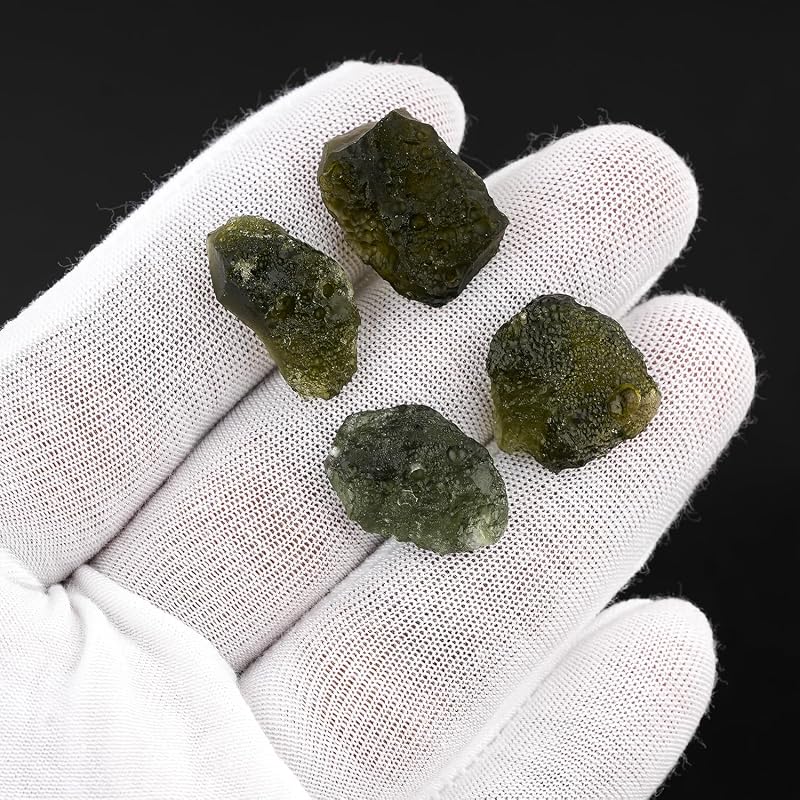 ColouredRocks Moldavite Glass Raw Tektite Crystals, Loose Gemstone, Wholesale - Image 3