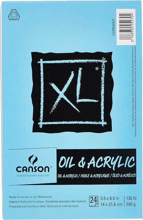 Canson XL Series Oil and Acrylic Paper, Foldover Pad, 5.5x8.5 inches, 24 Sheets - Image 2