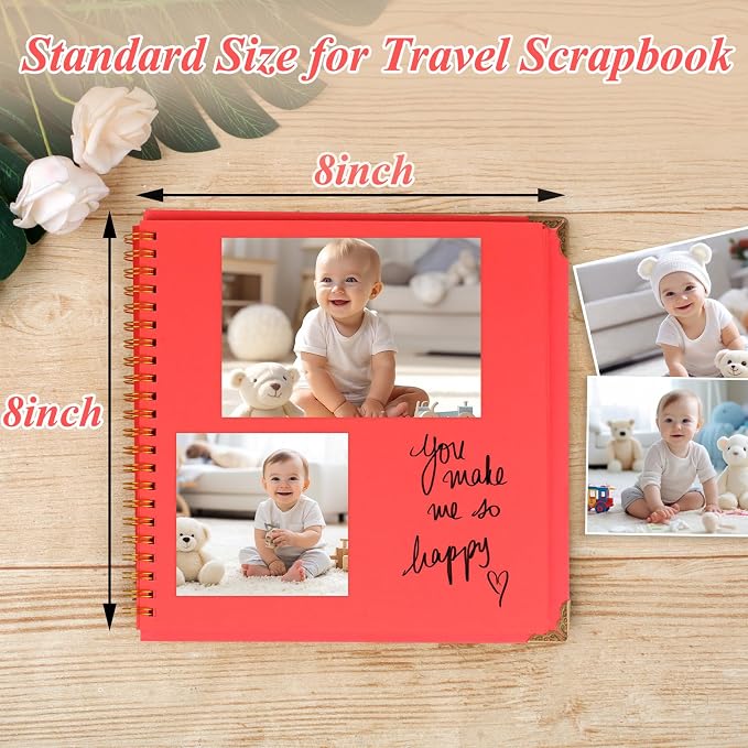 Joyberg Scrapbook 80 Pages, Scrapbooking Supplies 8 x 8 In, Scrapbook Album - Image 3