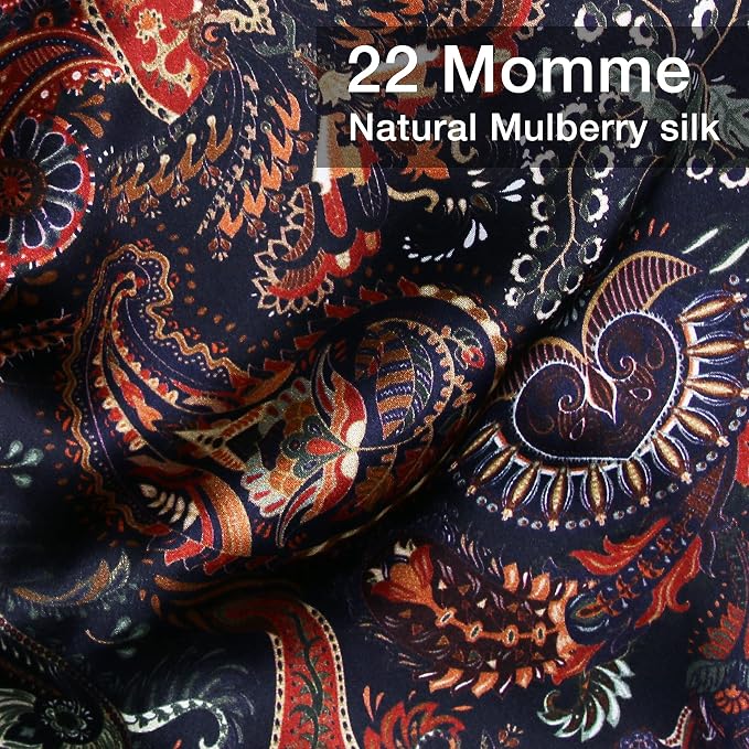 MANSPHIL Purple Paisley 100% Silk Pillowcases Queen Size, Bohomian Brown Floral - Image 2