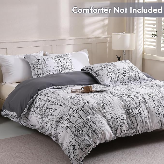 LONAVA Queen Botaincal 3 Pcs Duvet Cover Set, Breathable Soft Microfiber Deep - Image 2