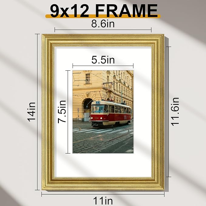 Vittanly 9x12 Picture Frames Set of 2, Ornate Vintage Photo Frame - Image 2