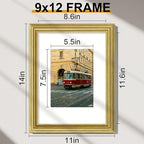 Vittanly 9x12 Picture Frames Set of 2, Ornate Vintage Photo Frame - Image 2