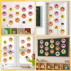 60pcs Spring Theme Flower Cutouts Boho Daisy Bulletin Board Decoration Back to - Image 7