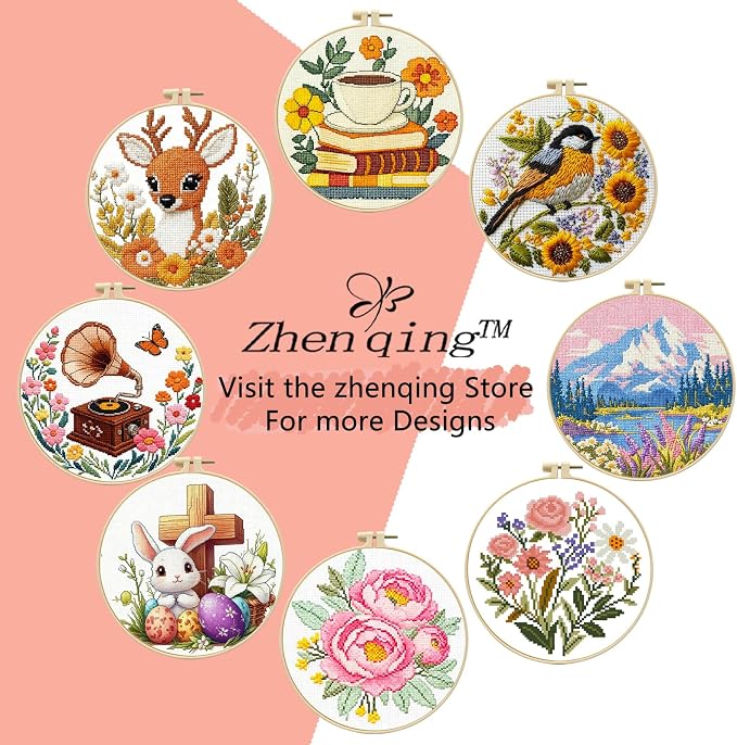 Zhenqing Wooden Plant Shelf Stamped Cross Stitch Kit - Image 9