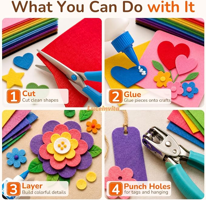 2mm Stiff Felt Sheets 12" X 12" | Thick Polyester Felt Material, DIY Craft - Image 6