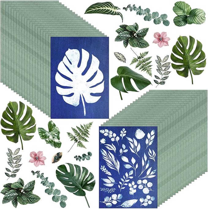 40 Sheets Sun Print Kit Cyanotype Paper, A5 Sun Art Printing Sunprint Paper by GCTWFYK