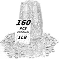 1 LB Clear Flat Glass Beads, 160-180PCS Small Glass Marbles, Mini Flat Round by Foncomy