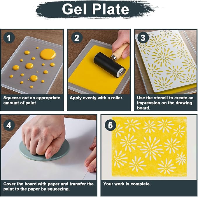 INNOVAYOU 5 * 7inch Gel Plate Printing Kit, Set - Image 3