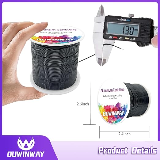 16Gauge Black Aluminum Crafts Wire 154FT, - Image 2