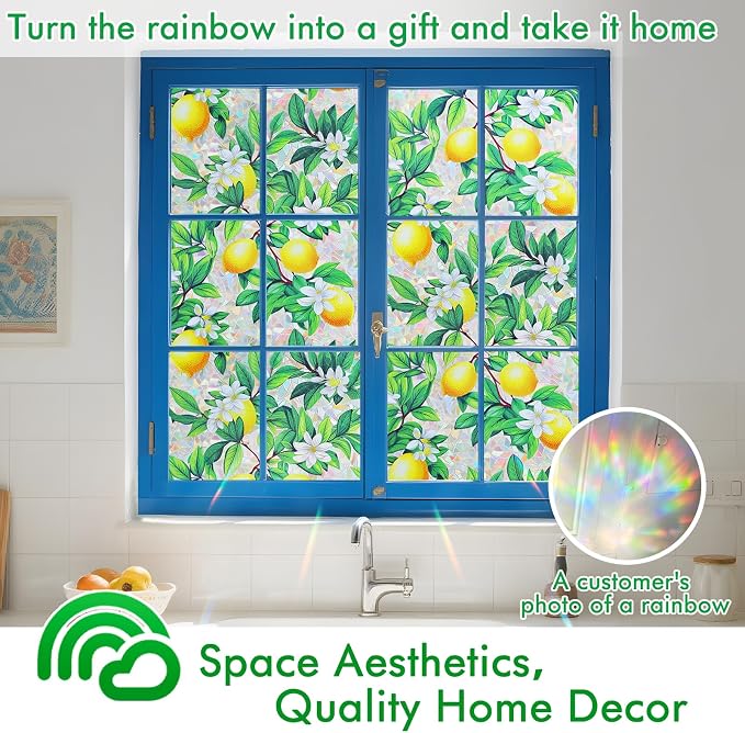 SOMWISE Rainbow Window Privacy Film, Heat Control, UV Blocking, Anti-Glare - Image 4