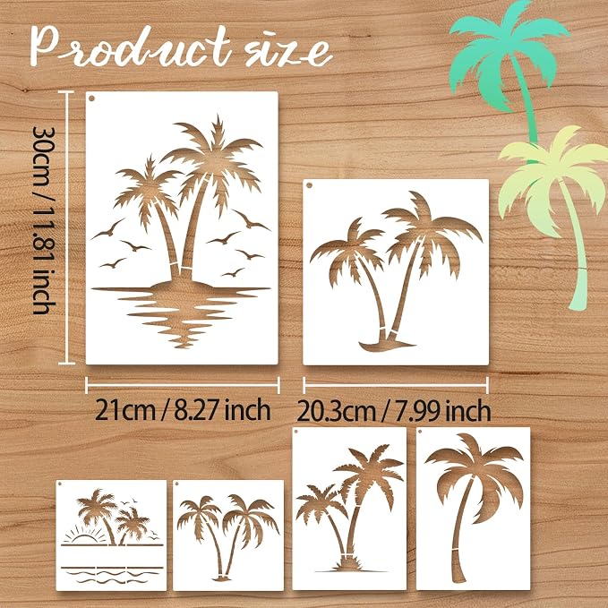 6 Pcs Large Flower Stencils for Painting, 11.81 X 8.27 Inch Flower Stencils for - Image 2