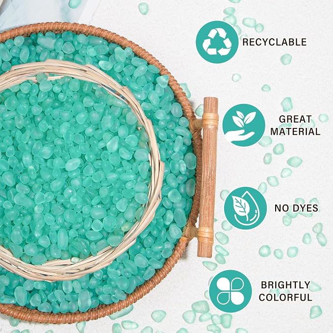 QEQEKAKA Sea Glass Stones for Crafts About 0.5LB Glass Pebbles Gemstones Bulk - Image 3