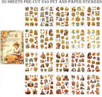 Scrapbook Stickers 20 Sheets 240 Pre-Cut Washi Stickers - Image 3