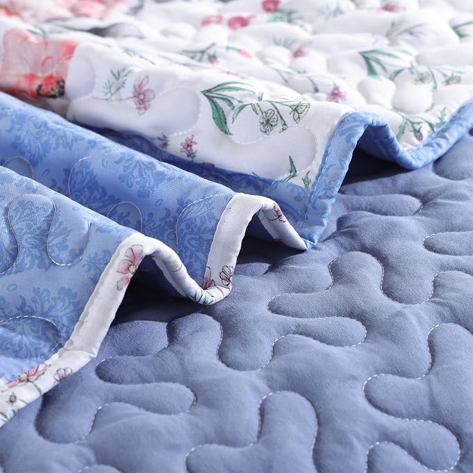 YIKUSH Quilt Sets King Size Floral Quilt Set 3 Pieces Bedding Set Bedspreads - Image 4