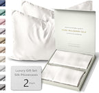 SUNDAYSILKS™ Silk Pillow Cases 2 PACK | 22 Momme Mulberry Silk Pillowcase Set by ColoradoHomeCo