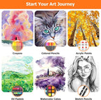 Soucolor 192-Pack Deluxe Art Set, Drawing Painting Kit, Wooden Case Gift | - Image 3