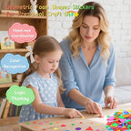 1600Pcs Foam Stickers, 8 Colors Foam Shape Stickers - Image 7