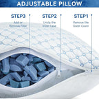 Cooling Bed Pillows for Sleeping Set of 2, Shredded Memory Foam Pillows for Bed - Image 5