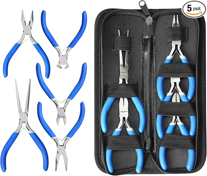 SOONAN 5 Pieces Mini Pliers, Long Lasting Tool Set Cable Cutters, Long Needle by SOONAN
