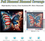4th of July Diamond Art Kits for Adults, Full Drill Butterfly Diamond Painting - Image 2