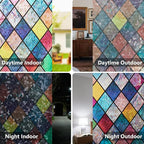 Window Privacy Film Stained Glass 17.5" x 157.4" Rainbow | Static cling – no - Image 7