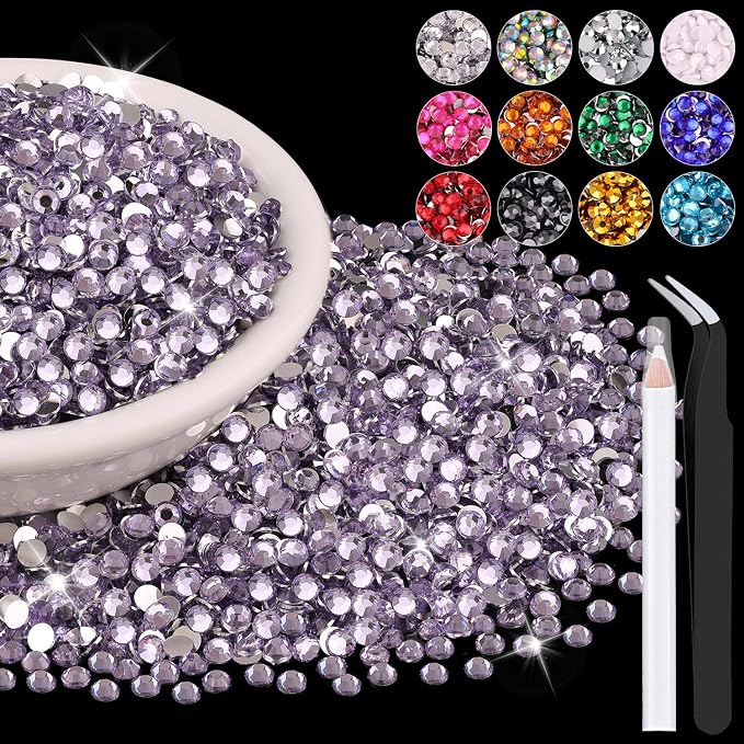 8000PCS 3mm Resin Rhinestones in Bulk, Bedazzling Flatback Crystals Rhinestones by BELLEBOOST