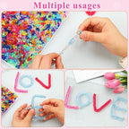 UPINS 1200Pcs Tri Beads, Colored Plastic Kandi Rainbow Triangle Bulk - Image 3
