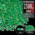 2500pcs 5mm Resin Rhinestones Bulk, Dark Green AB Flatback Round Jelly - Image 2