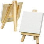 FIXSMITH 3x3 Inch Mini Stretched Canvas Easel Set- Bulk Pack of 12, Small - Image 5