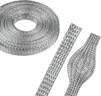 5/16" Wide Tinned Copper Braided Metal Wire Shielding Sleeve Ground Strap by BuyUneed