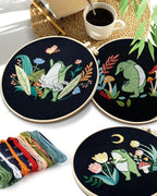 TINDTOP 3 Sets Embroidery Kit for Adults, Frog Embroidery Practice Kit | for - Image 7