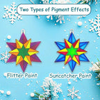 30 Sets Winter Snowflake Suncatchers Craft Kits DIY Glow In The Dark Window - Image 5