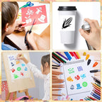 JULMELON 20Pcs Fall Stencils for Painting on Wood Cute Autumn Crafts Kids | - Image 6