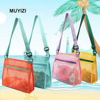 MUYIZI Mesh Beach Bag for Shells Collecting 4 Pack, Shell Bags for Beach - Image 2