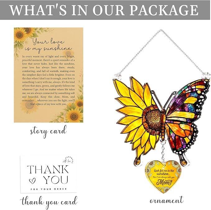 Butterfly Mom Memorial Suncatcher Ornament, Butterfly Gifts - Image 4