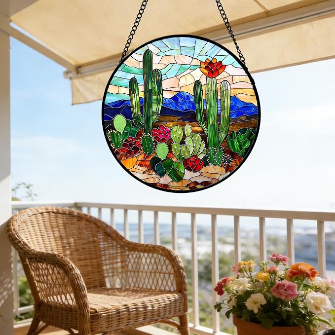 DASTOLL Stained Glass Window Hanging, and Mom 7.8 in - Image 6