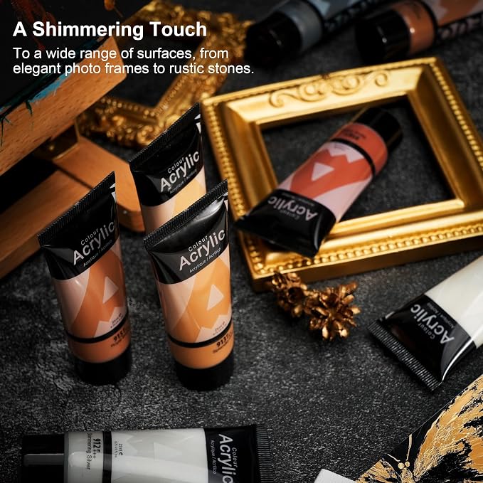 AUREUO Royal Bronze Acrylic Paint, 4 Fl Oz / 120ml Single Tube, Acrylic - Image 4