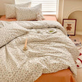 mixinni Boho Floral Girls Duvet Cover Set Twin Size Soft Cotton Comforter Cover by mixinni