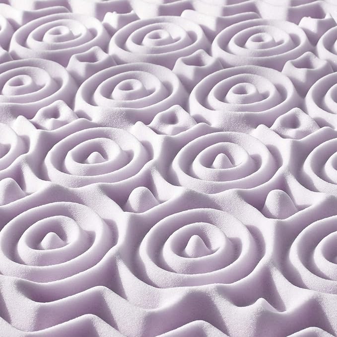 Mellow 2 Inch 5-Zone Memory Foam Mattress Topper, Soothing Lavender Infusion - Image 3