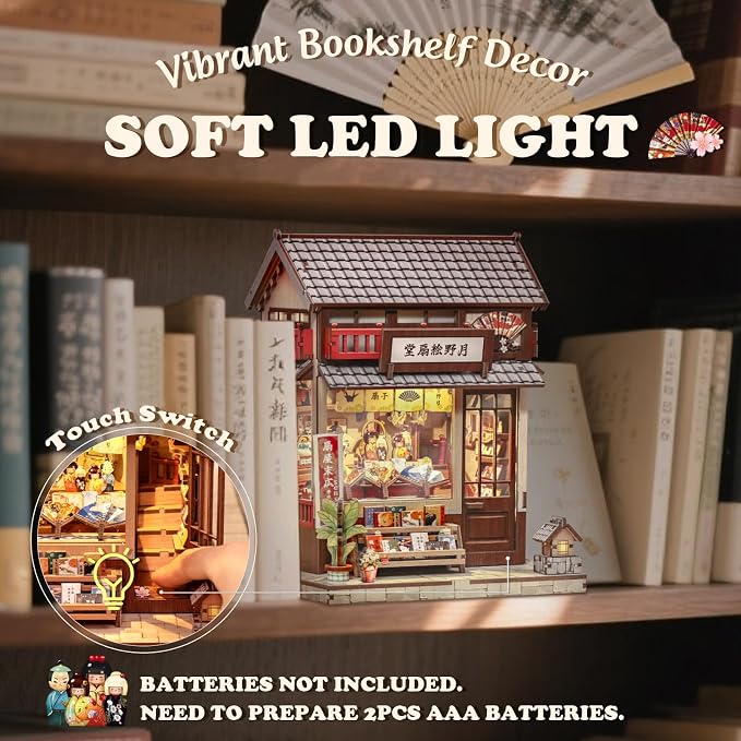 Cutefun Book Nook Kits for Adults, DIY Miniature Dollhouse Booknook Kit - Image 3