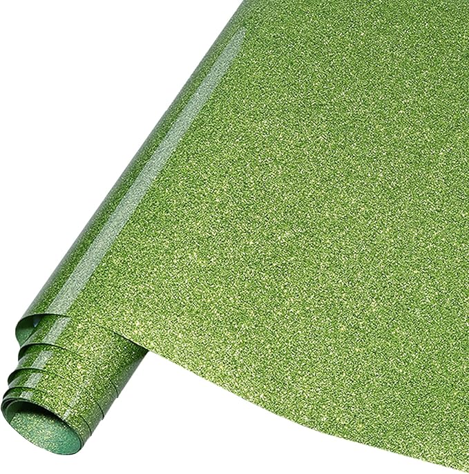 Tintnut Light Green Glitter Heat Transfer Vinyl Roll, easy cut & weed, stretch by Tintnut
