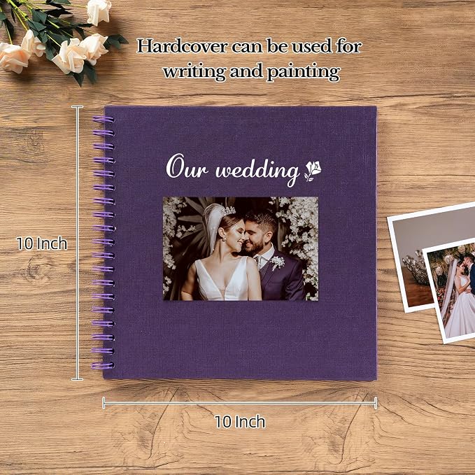 potricher 10 x 10 Inch DIY Scrapbook Album 40 Pages Hardcover Kraft Paper Scrap - Image 2