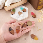 FASHEWELRY 16Pcs Wood Resin Earrings Charms Teardrop Wooden Earring Findings - Image 4