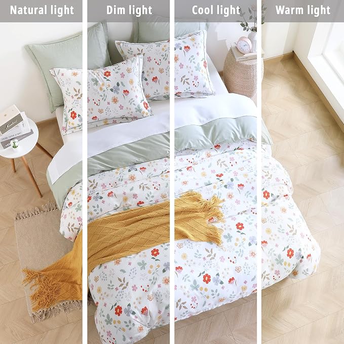 LEMIROE Botanical Cotton Comforter King Size 3Pcs - Image 6