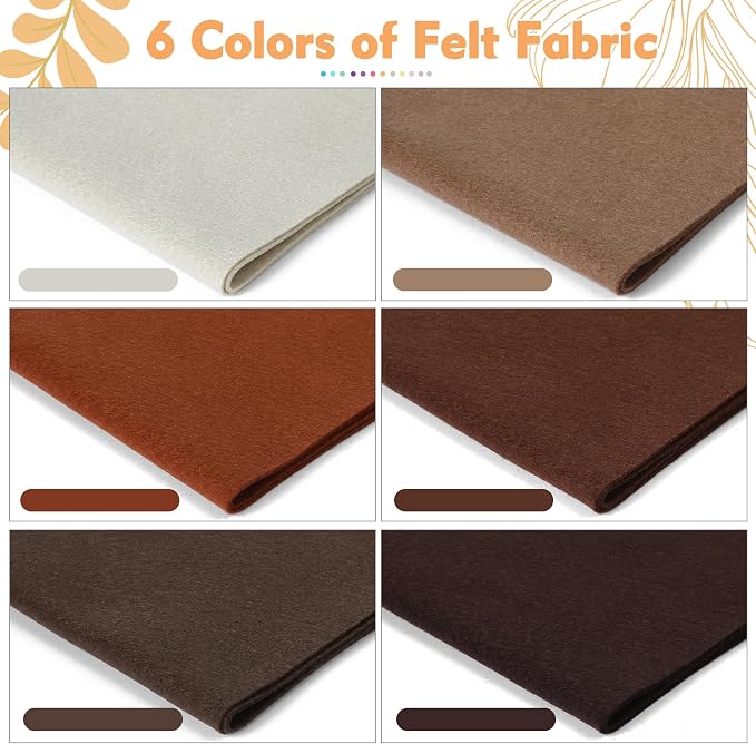 HaoFeiJH 6 Rolls 8"x20" Soft Felt Fabric Sheets, 1.6mm Thick, and Projects - Image 3